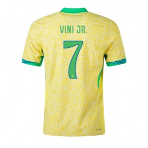 Fotbalové Dres Brazílie Vinicius Junior #7 Domácí Oblečení Copa America 2024 Krátký Rukáv